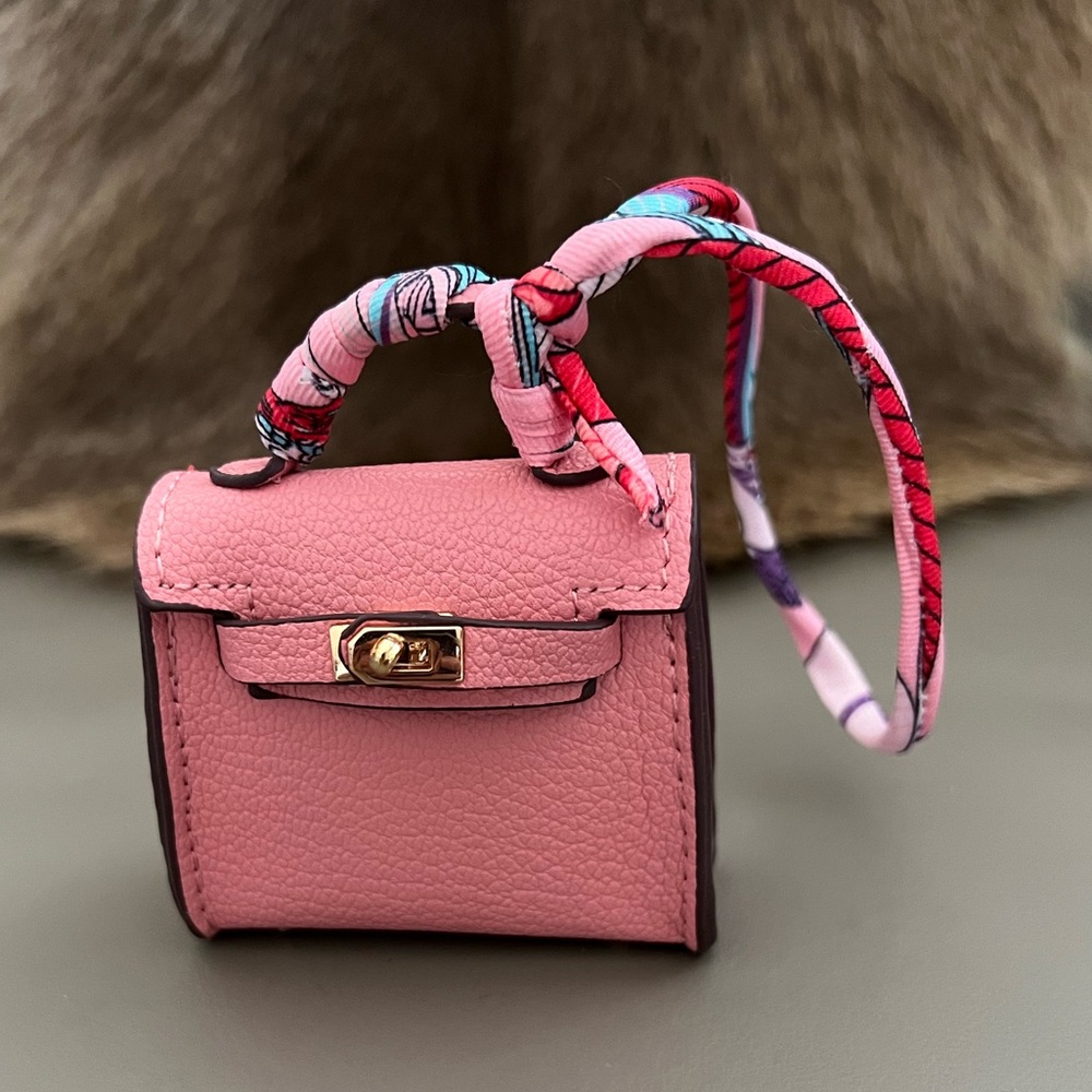 Mini Leather Bag Charm – Pink